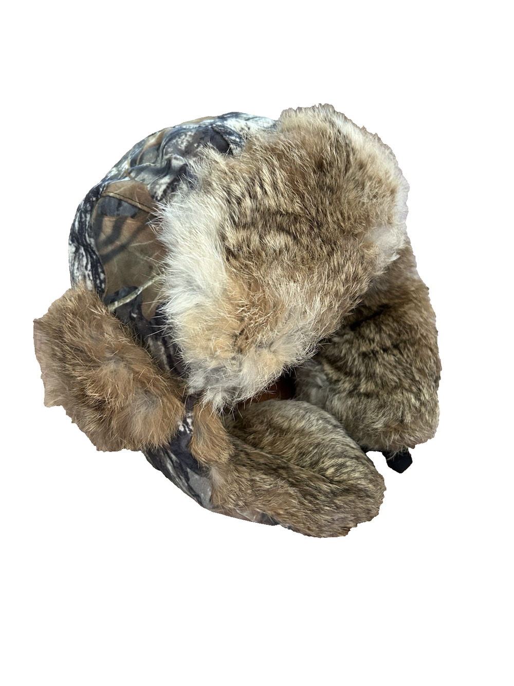 Mad Bomber Camo Trapper Hat Real Rabbit Fur Winter Hunting Cap Size Large Warm